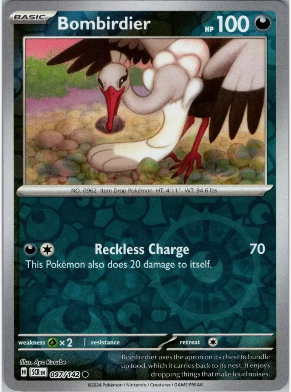 Pokemon -Bombirdier - 097/142 - Reverse Holo - Stellar Crown - NM/M