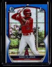 2023 Bowman Chrome Prospects Blue Refractor Randy De Jesus 053/150 Los Angeles