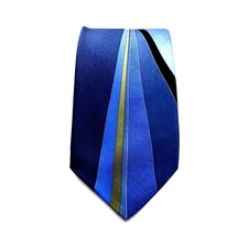 Van Heusen Mens Necktie 100% Silk Business Office Accessory Work Gift Dad Blue