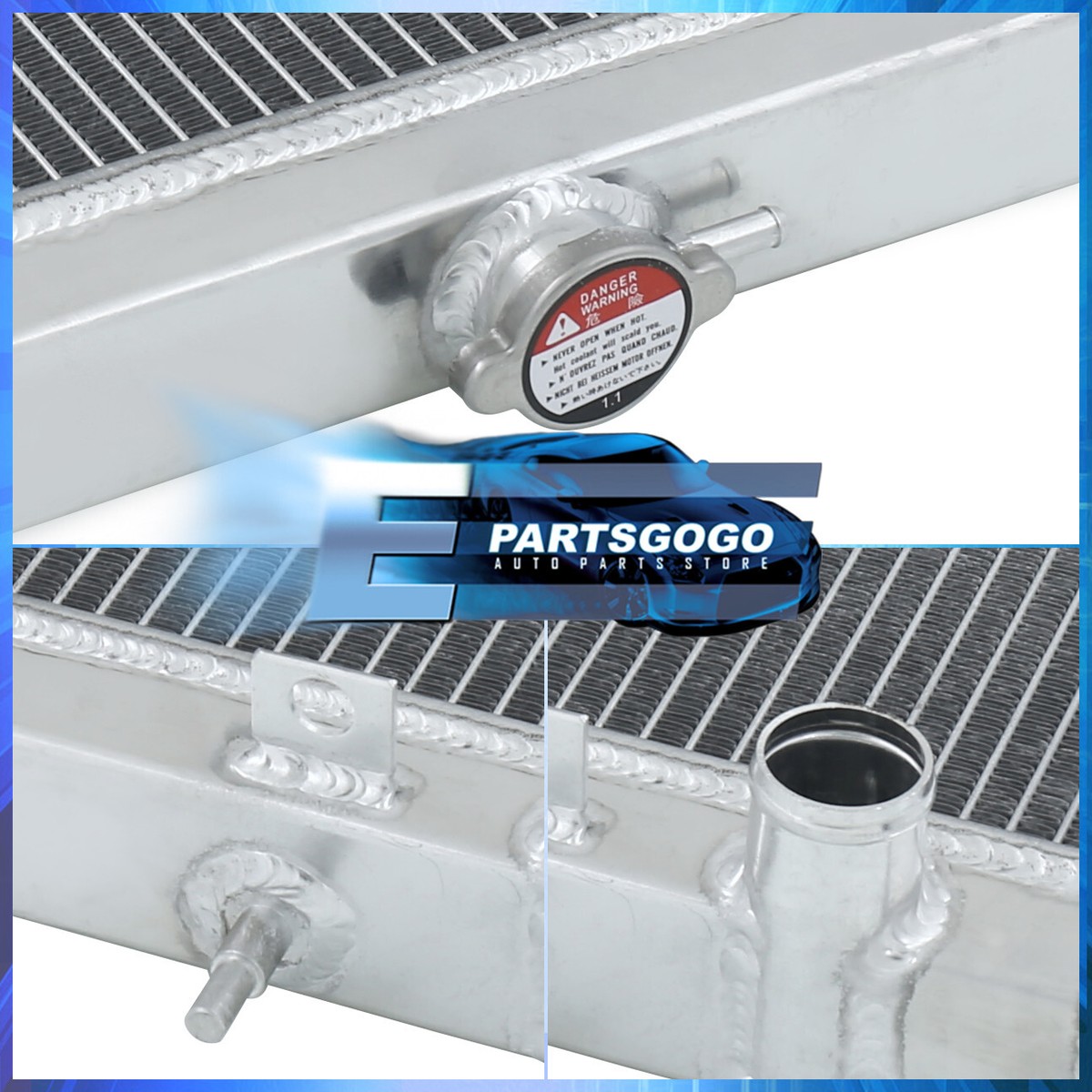 DNA MOTORING 2-Row Full Aluminum Radiator For 1989-1994 Nissan 240SX Silvia S13 SR20DET