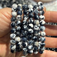 Wholesale Lot 6 Pcs Natural agate 8mm 7.5" Crystal Stretch Bracelet