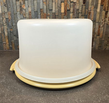 VTG Tupperware 684-7 Cake / Pie Keeper with Lid - 10" - Harvest Gold - Made USA