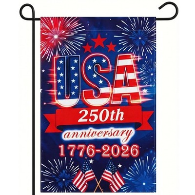 USA 250th Garden Flag 12x18 Inch Double Sided 3Ply Fade Resistant for Outdoor C