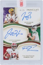 Autographed Joe Burrow Bengals Football Slabbed Rookie Card Item#14423615 COA. rookie card picture