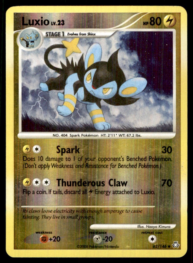 2008 Diamond & Pearl - Legends Awakened Reverse Holo Luxio #62