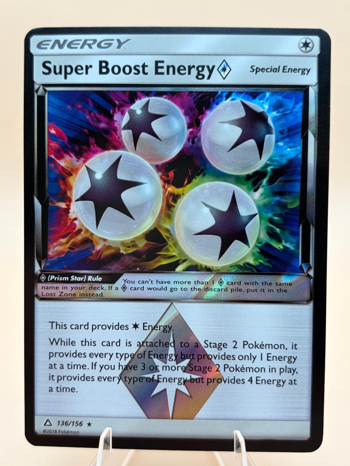 Super Boost Energy ◇ 136/156 Prism Star Rare Ultra Prism Pokemon Near Mint