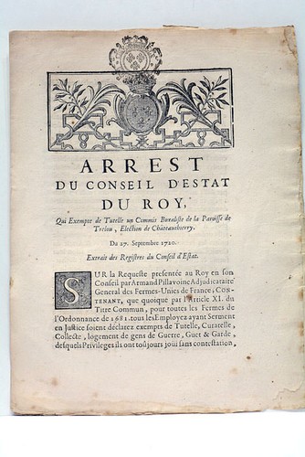 LIVRE ANCIEN DROIT EXEMPTION TUTELLE BURALISTE TRELOU CHÂTEAU-THIERRY 1721 - Imagen 2 de 4