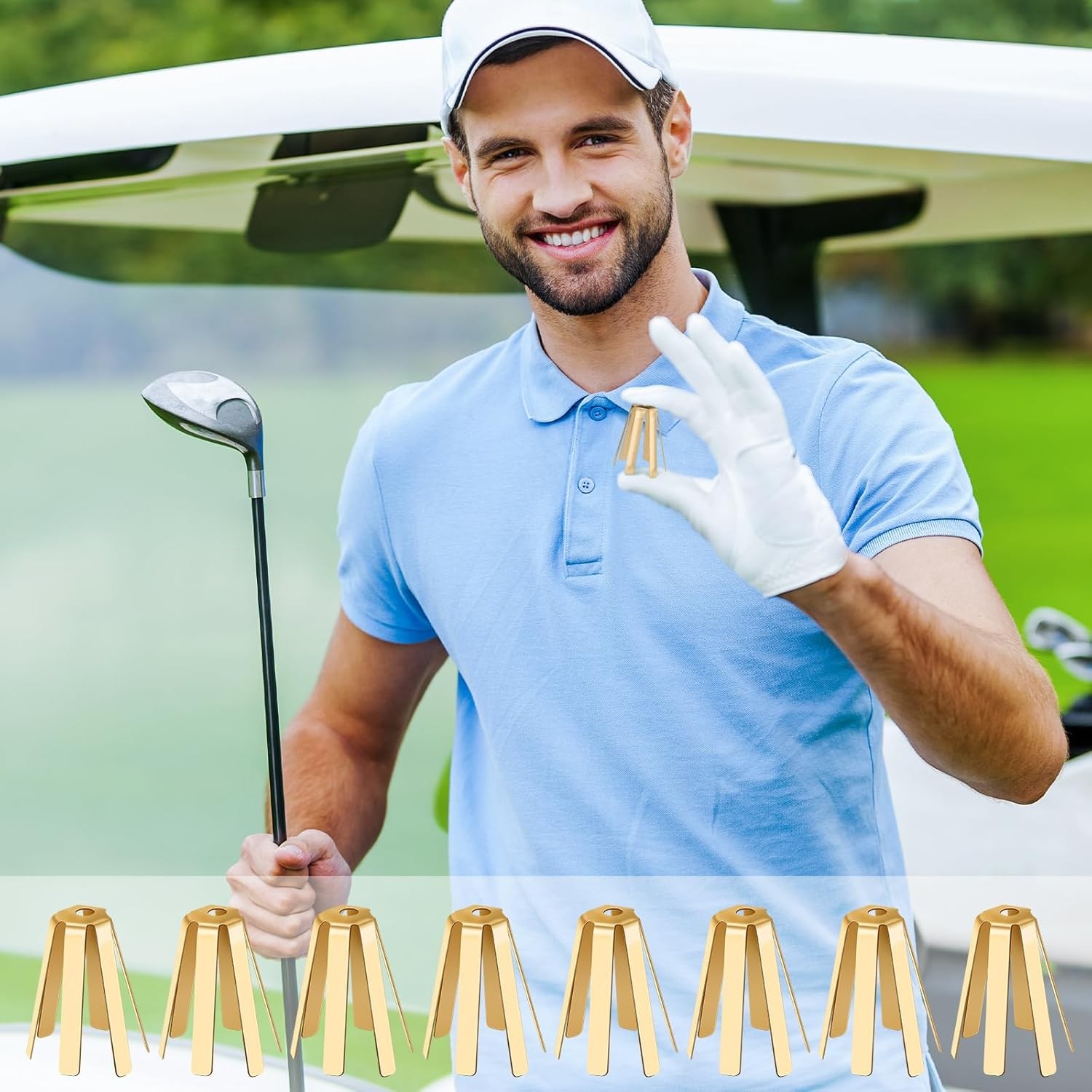 20 Pcs 6 Legs Universal Brass Golf Shaft Adapter Shims as shown in the figure 