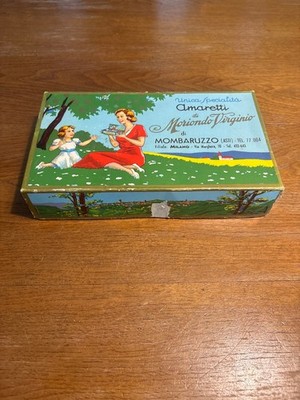 Amaretti di Mombaruzzo - Advertising box girl with mother - Italy 1930s