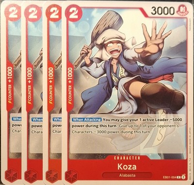 One Piece TCG - Playset of 4 - EB01-004 Koza C/EN/NM