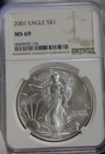 2001  US Silver Eagle $1 NGC MS69