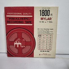 Realistic Reel To Reel Recording Tape 1800 Ft 7" Reel Mylar 1.0 Mil 44-754A