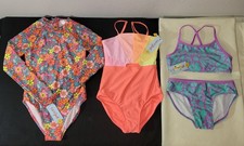 Cat  Jack 1pc/2pc Swimsuits Girls Size L 10-12 . Set Of 3. New