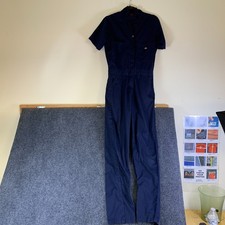 Dickies Flex Cooling Jumpsuit Coveralls Womens Navy Blue Pockets Short Sleeve