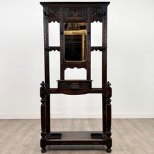 Antique 19th Century Carved Oak Green Man Hall Stand ( REF AF-4963 )