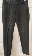 Banana Republic Woman's Charcoal Patterned Stretch Tapered Pants 2