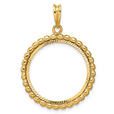 5 $ Liberty Head Half Eagle Münzeinfassung 21,6 mm Perlen Krappe 14k Gelbgold
