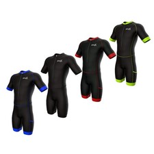 Sparx Men Triathlon Suit Short Sleeve Aero Tri Suit Black/Green, Medium 
