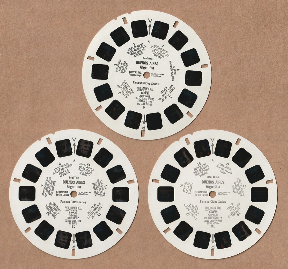 Complete Set of vintage View-Master reels Buenos Aires, Argentina 1950s - Image 2 of 2