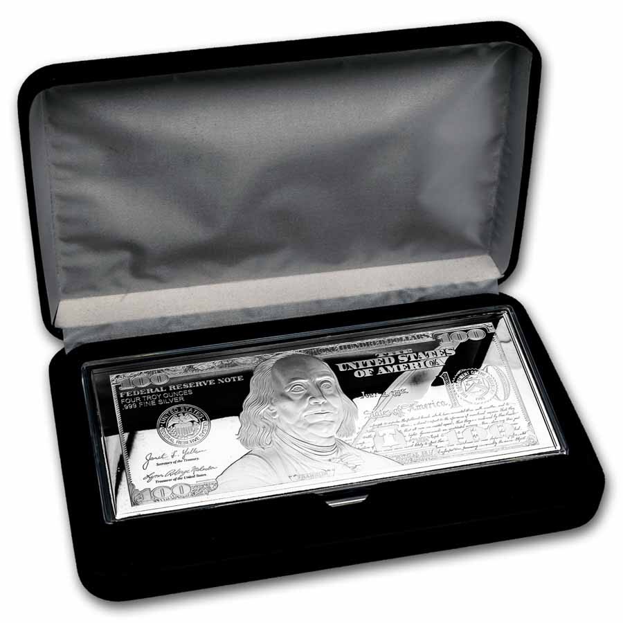 4 oz Silver Bar - 2025 $100 Bill (w/Box & COA) | eBay 4 oz Silver Bar - 2025 $100 Bill (w/Box & COA) | eBay