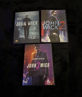 John Wick 3-Movie DVD Lot Keanu Reeves Great Condition!