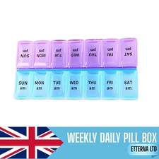 Weekly Daily Pill Box Organiser Tablet Medicine Storage Dispenser 7 Day Night Uk