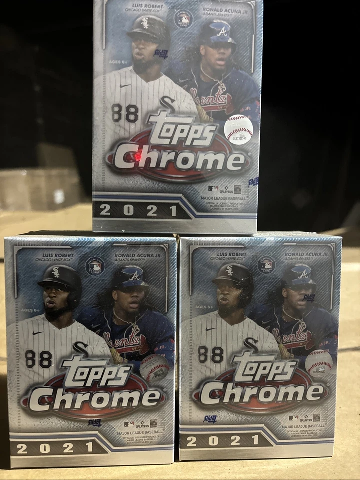 3 Pack 2021 Topps Chrome Baseball MLB Blaster Box Brand New Factory Sealed ‘21 - Image 2 of 4
