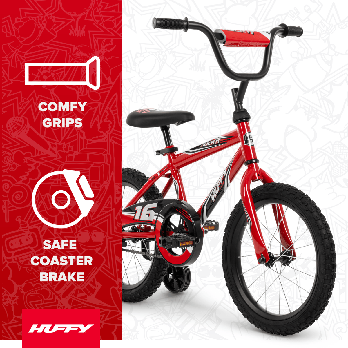 Huffy Rock It EZ Build 16 in Kids Bike - Red (51808) for sale