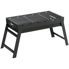 Outsunny Barbecue au charbon de bois 73x31x35cm Noir