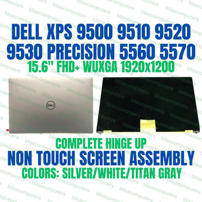 DW7XN Dell XPS 9520 15.6'' OEM FHD LCD Screen Complete Assembly Silver