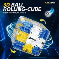 3D Rolling Ball Puzzle Cube USA Toy Blue  Interactive Brain Educational Teaser
