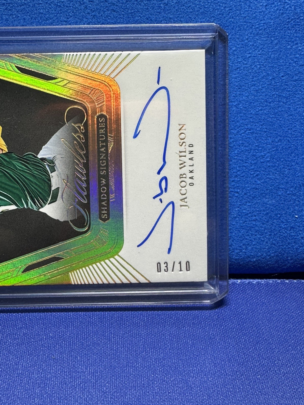 2025 Panini Flawless Shadow Signature /10 Jacob Wilson A's On Card Auto 🔥🔥 view 3