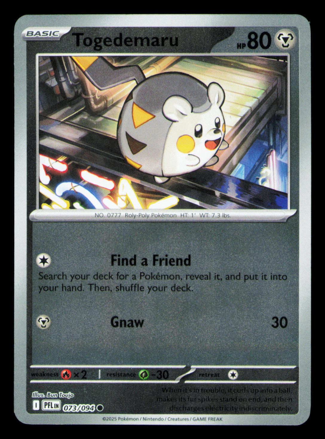 Togedemaru Common ME02: Phantasmal Flames 073/094 NM