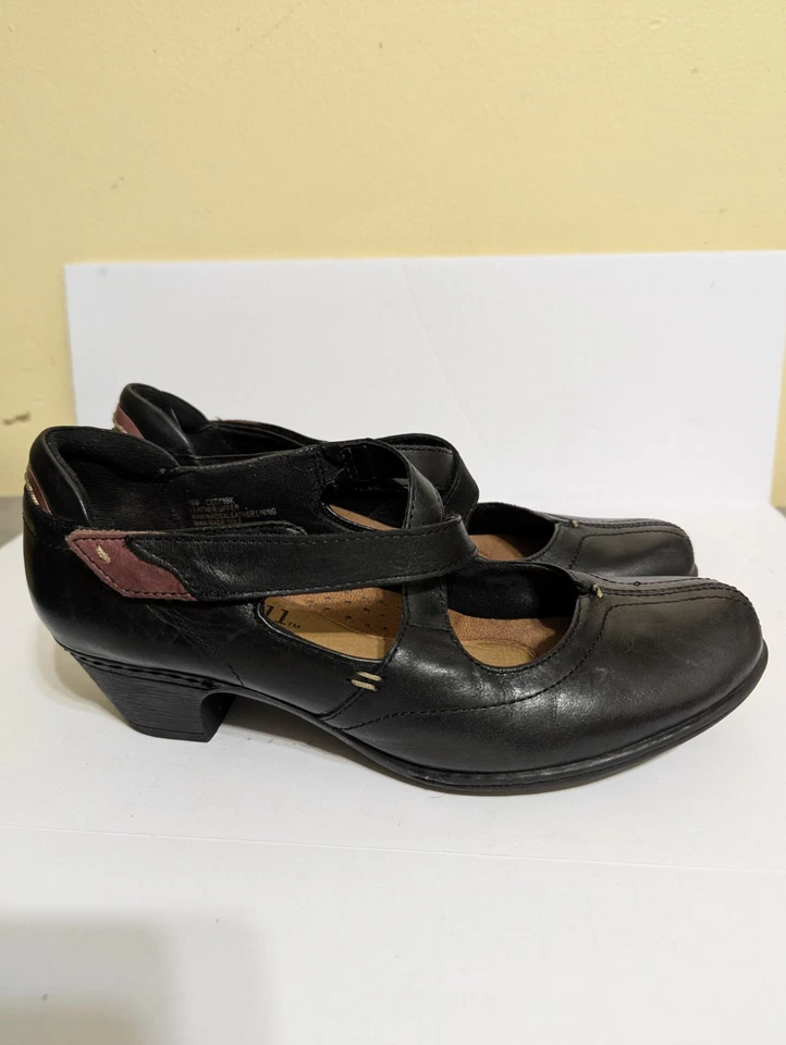 Zapatos cómodos Mary Jane Cobb Hill para mujer talla 7,5 con correas cruzadas, negros Foto 2 de 4