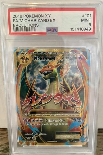 PSA 9 MINT M Charizard EX Evolutions Full Art Holo 2016 Pokemon XY 101/108
