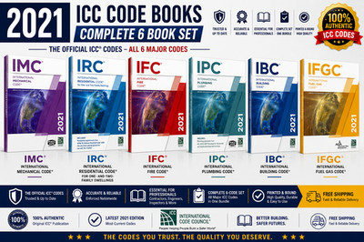 2021 ICC Code Books Complete 6 Book Set IBC IRC IFC IPC IMC IFGC Bundle FreeShip