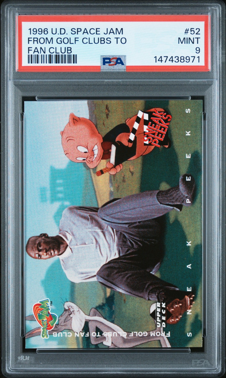 1996 UD SPACE JAM FAN CLUB #52 FROM GOLF CLUBS TO PSA 9