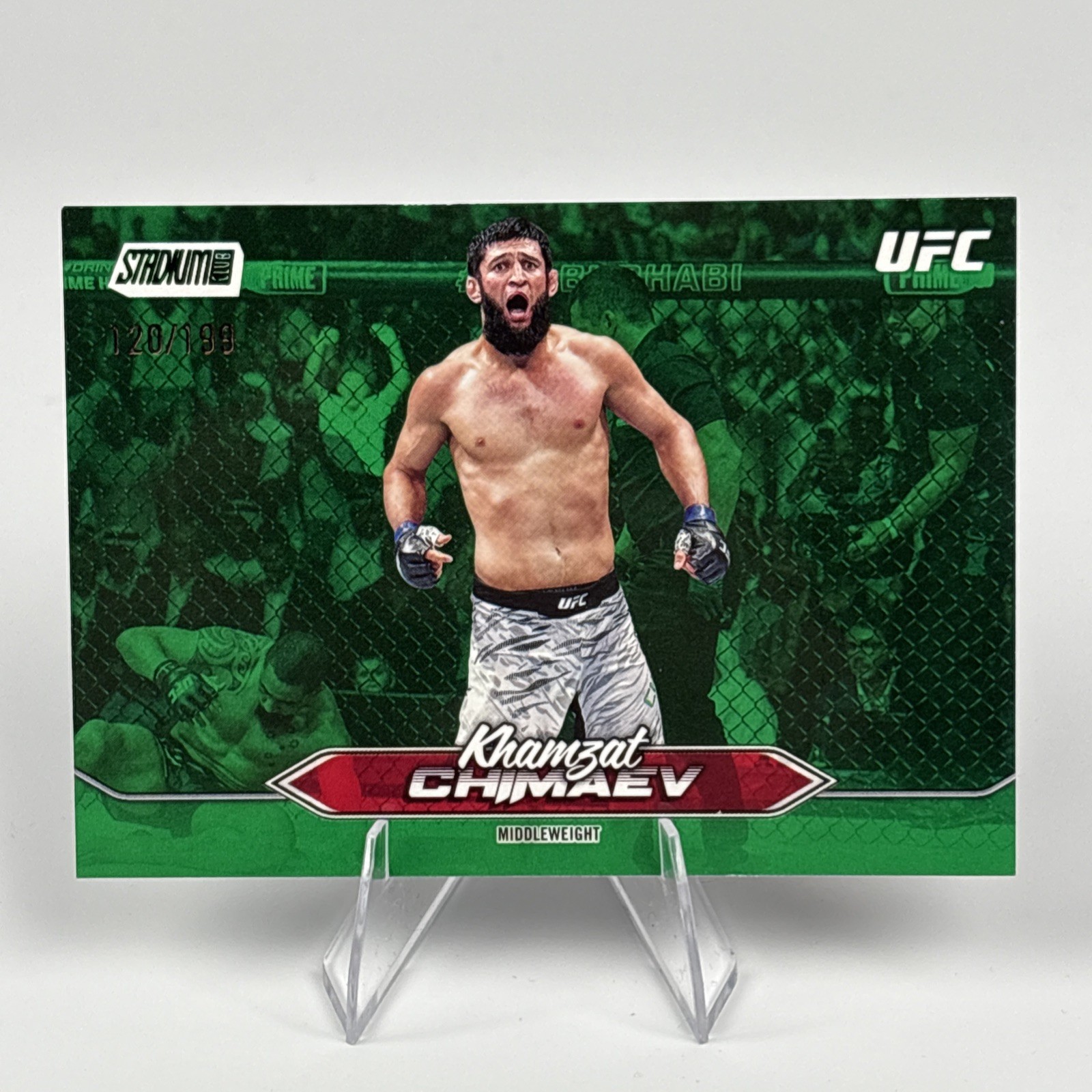 Khamzat Chimaev /199 Green Foil - 2025 Topps UFC Stadium Club