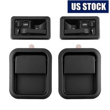 For 1997-2004 Jeep Wrangler Tj Yj Black Inside Outside Door Handle Set Of 4 For 1997-2004 Jeep Wrangler Tj Yj Black Inside Outside Door Handle Set Of 4