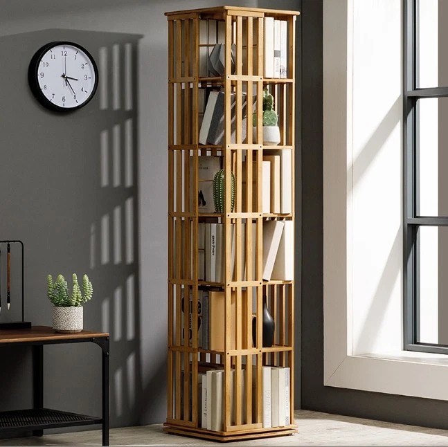 360° drehbares Bücherregal offener Bücherschrank 6 Ebenen Drehregal Standregal - Bild 1 von 4