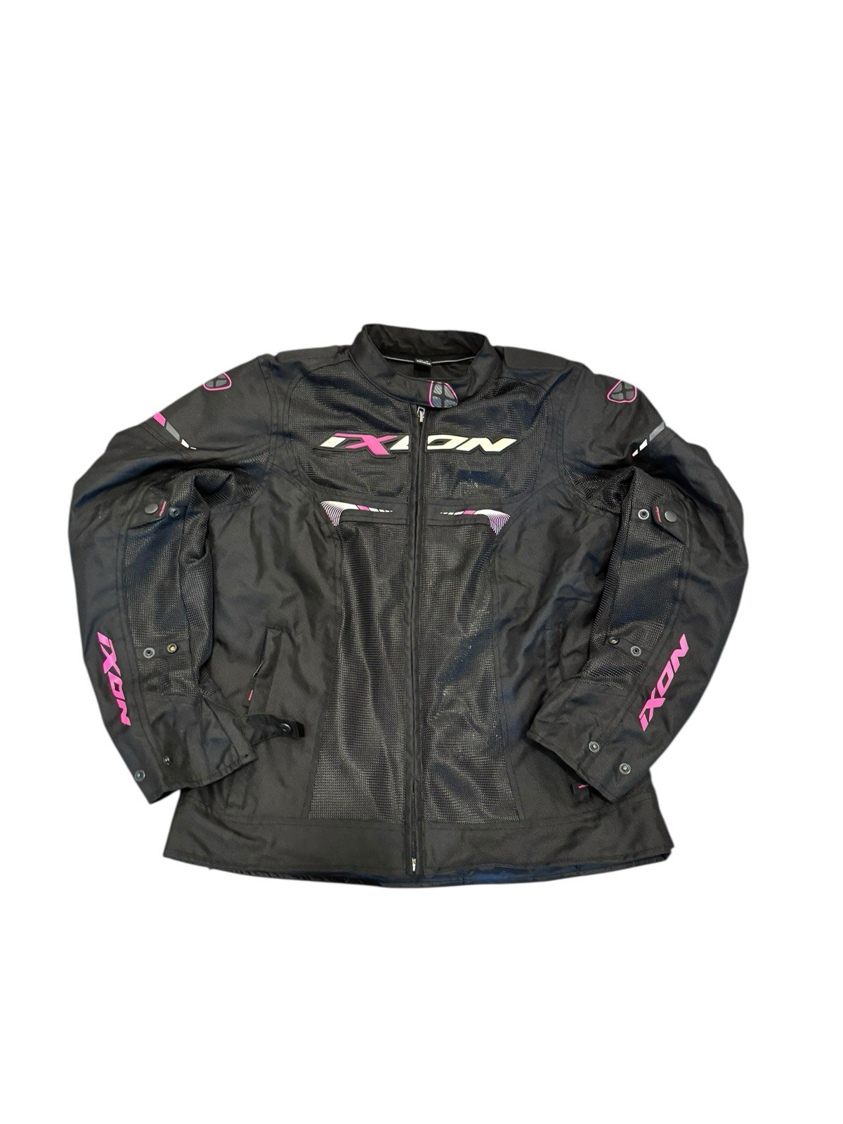 IXON Women’s Black Pink Motorcycle Riding Jacket Size Large Full Zip NWOT