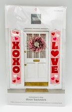 Office Depot Brand Valentine's Day Fabric Door Banners, 12"W x 72"H, Pink/Red