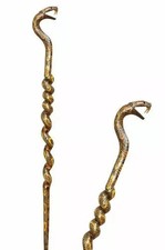 Wooden walking stick hand carved beautiful snake handmade walking cane