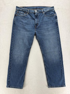 Levis 505 Jeans Mens 40x30 Blue Medium Wash Regular Straight Stretch Denim Pants