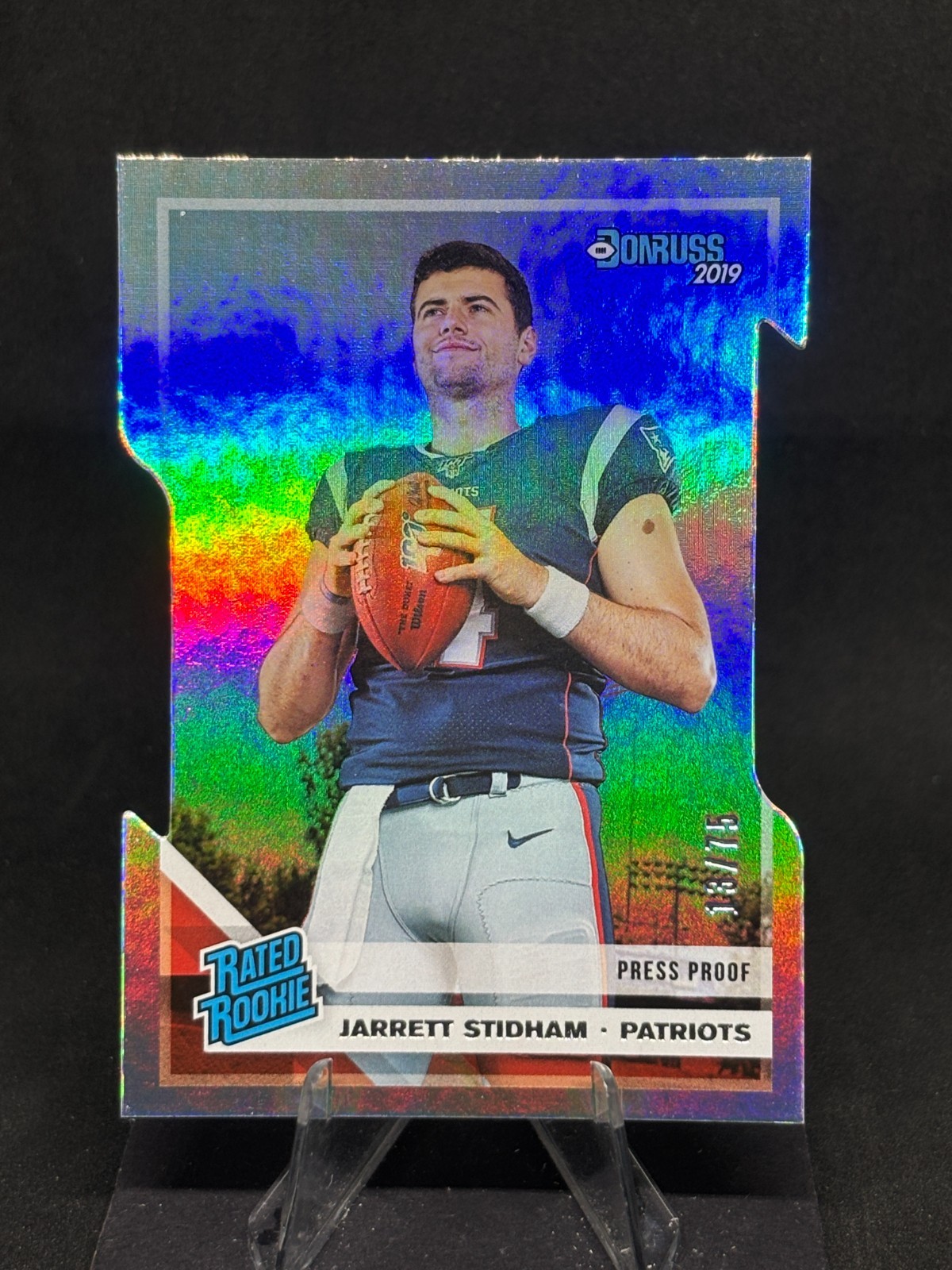 Jarrett Stidham 2019 Donruss Rated Rookie #307 Silver Press Proof Die Cut /75