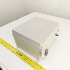 Hoffman A14128CHQRFG 14" x 12" x 8" Fiberglass Electrical Enclosure W/ Backplate