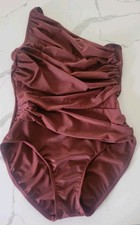 Miraclesuit Jena Network One-Piece Swimsuit 12 Copper Brown See Measurements