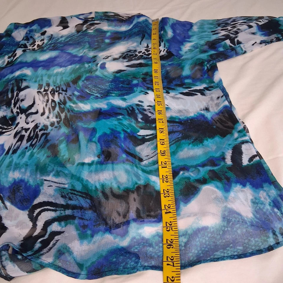 Kimono abierto manga larga estampado animal colorido marca Slinky talla 1X maximalista  Foto 4 de 4