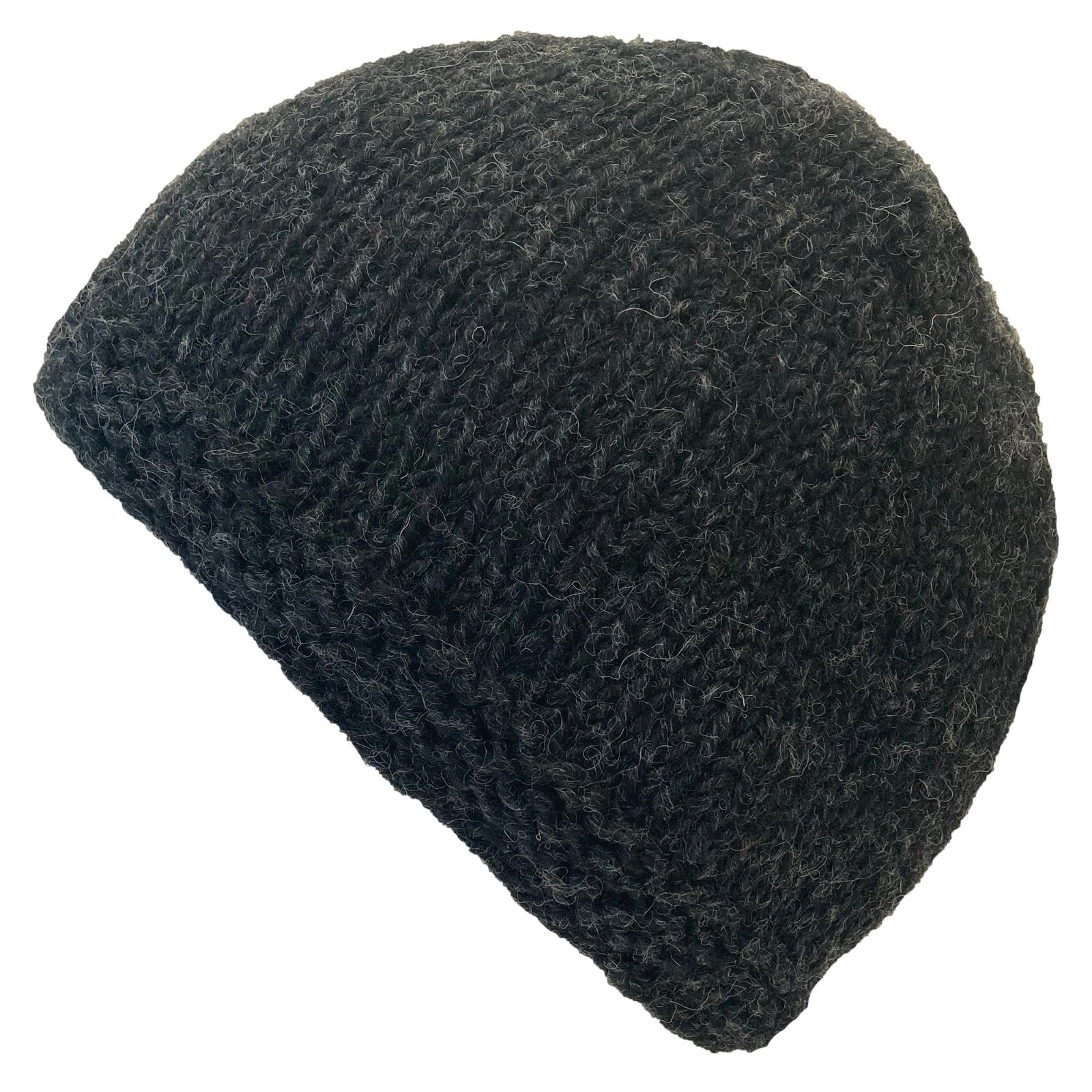 Dark Grey Knitted Beanie With Fleece Lining (no itching!) One Size, Warm!