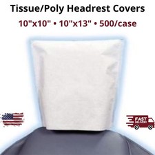 500Pcs Dental Headrest Covers Tissue Poly 10x10 10x13 Blue White Lavender Colors
